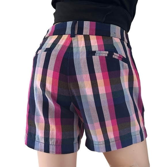 Re-Imagined Shorts by J. CREW 100% Cotton Bold Pastel Madras Plaid Classic NWOT - Picture 5 of 9